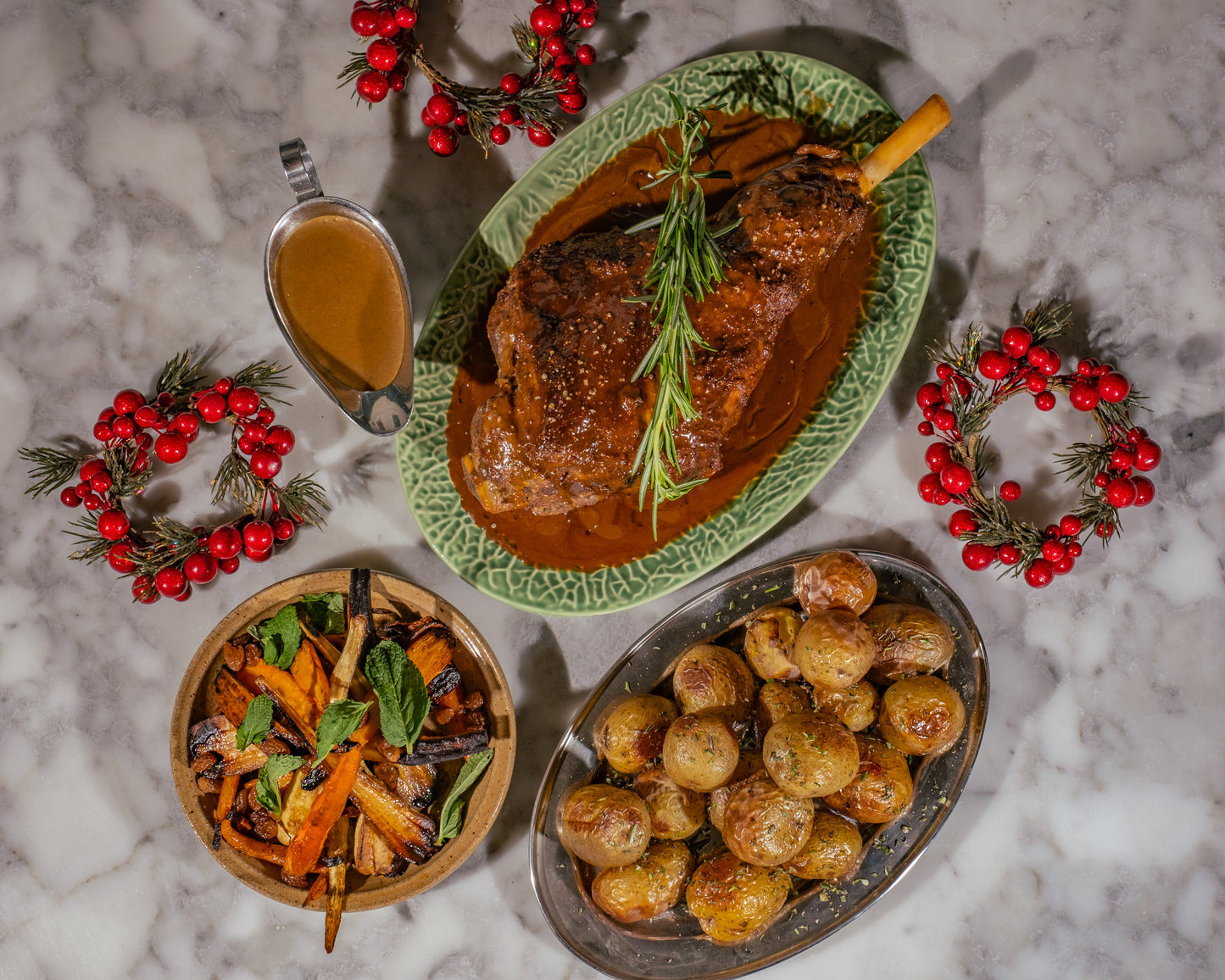 Boîte Agneau Noël 2023 pour 4 personnes / Lamb Christmas meal kit for 4 people (prêt à cuisiner/ready to cook)